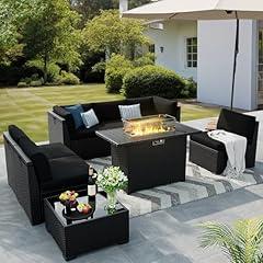 VONZOY Patio Furniture Set with Fire Pit