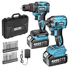Seesii 21V Cordless Drill and Impact Driver Kit