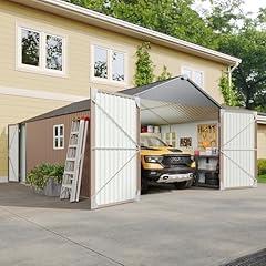 Aoxun 12x20x9.3 FT Outdoor Metal Garage Shed