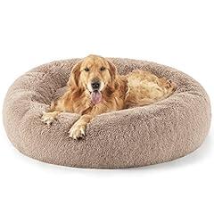 Bedsure Calming Donut Dog Bed, Camel