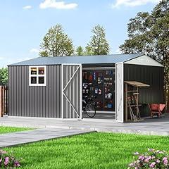 Polar Aurora 12x14 FT Metal Outdoor Storage Shed