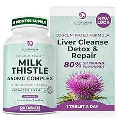PurePremium Supplements Milk Thistle 450MG Liver Support 120 Tablets
