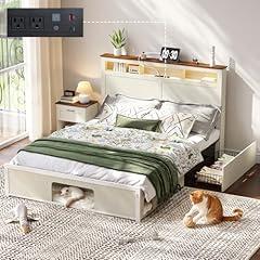 FUNKOCO Queen Bed Frame with Pet Bed