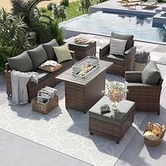 UDPATIO Outdoor Patio Furniture Set with Fire Pit