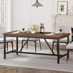 YITAHOME Rustic Brown Farmhouse Dining Table