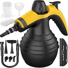 Pressurized Handheld Steam Cleaner with 10pcs Accessories & Safety Lock, Multi-Purpose & Powerful Home Use Steamer for Cleaning, Car, Bathroom, Shower, Upholstery, Grout, Window (Black)