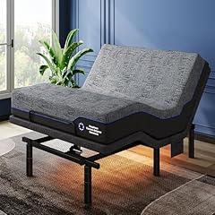 Pipishell Full Adjustable Bed Frame and 10 inch Mattress Set, Electric Bed Base, Head and Foot Lift, Wireless Remote, 4 USB Ports, Gel Memory Foam, 4 Leg Height Options, LED Night Light
