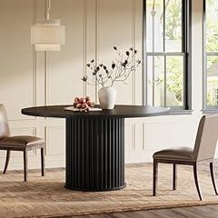 Tribesigns Black Round Dining Table