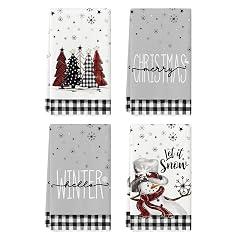 Artoid Mode Plaid Snowman Christmas Kitchen Towels