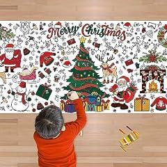 OHOME Christmas Giant Coloring Poster Tablecloth