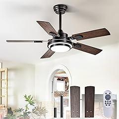 Depuley 42-Inch Walnut Ceiling Fan with Light