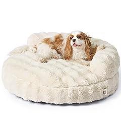 EHEYCIGA Fluffy Pet Sofa, 30 Inch, Cream