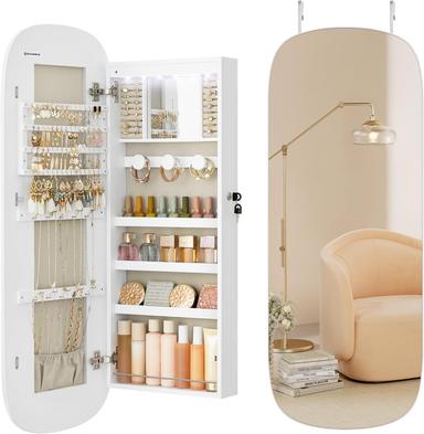 mirror with jewelry storage