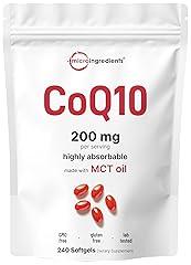 Micro Ingredients CoQ10 200mg Softgels