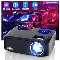 AILESSOM Native 1080P 5G WiFi Bluetooth Projector