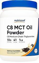 Nutricost C8 MCT Oil Powder Vanilla 1LB