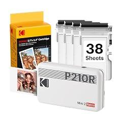 Mini 2 Retro Portable Photo Printer Bundle, White