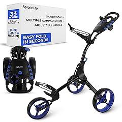 SereneLife 3 Wheel Golf Push Cart