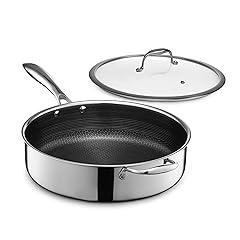 HexClad 5.5 Qt Deep Sauté Pan with Lid