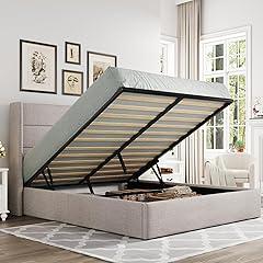 Allewie Queen Storage Bed with Wingback Headboard