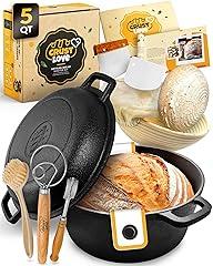 Crustlove Cast Iron Dutch Oven with Baking Supplies