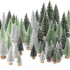Mini Christmas Trees Set - Silver/Green