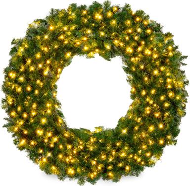 outdoor lighted wreath