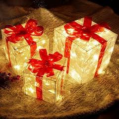 Lulu Home Christmas Lighted Gift Boxes Set